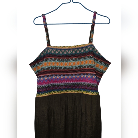 Cato Crochet Top Maxi Dress Brown Pink & Orange Large - Picture 3 of 8